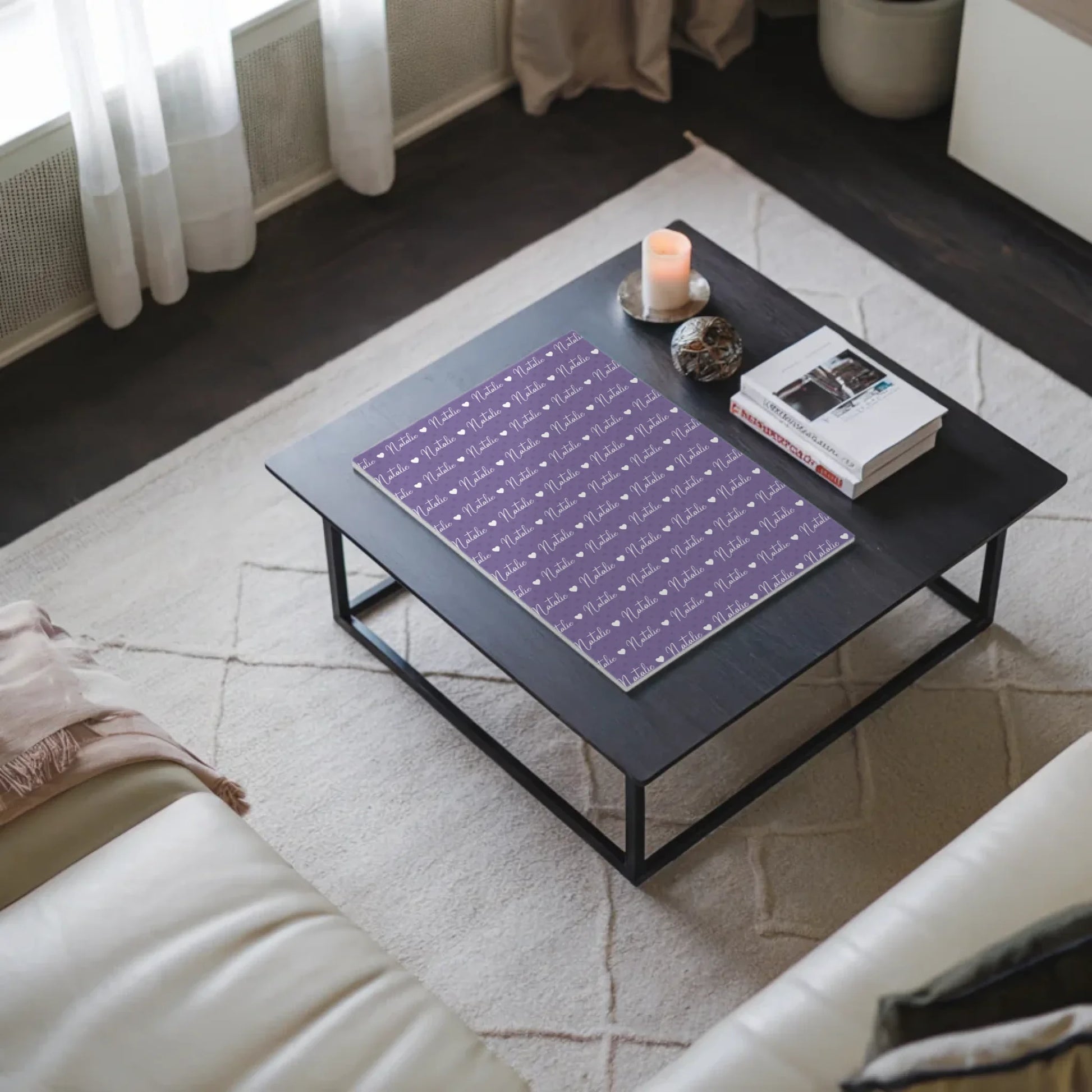 Baby Fotoboard mit Name Fotoboard Magnet Wandbild Perlviolett 3