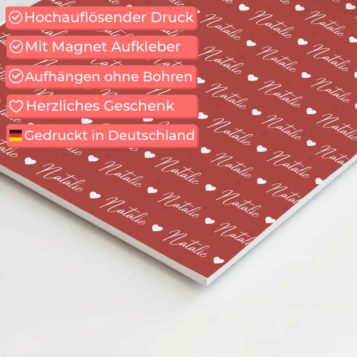 Kinder Fotoboard Mit Namen Magnet Wandbild Perlrosa 4