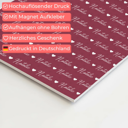 Personalisiertes Kinder Fotoboard Fotoboard mit Namen Magnet Wandbild Rotviolett 4