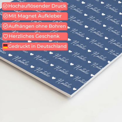 Personalisiertes Fotoboard mit Namen Kinder Fotoboard Magnet Wandbild Fernblau 4