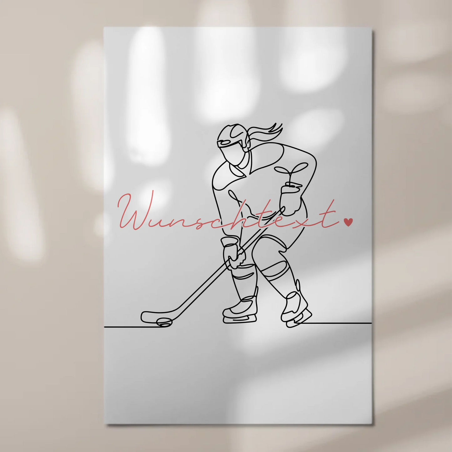 Lineart Fotoboard Magnet Wandbild Eishockey Geschenk Tochter & Schwester 1