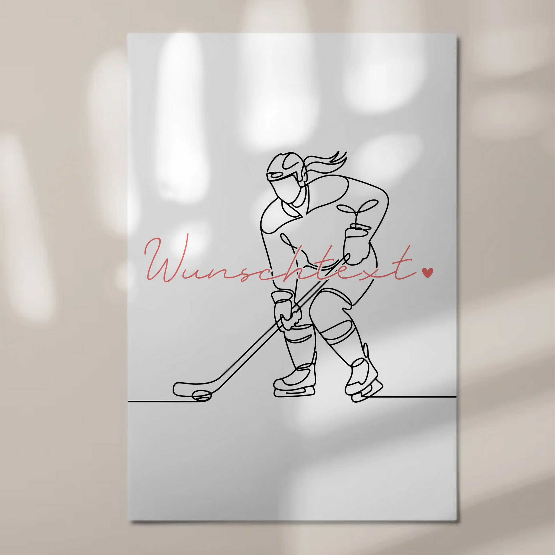 Lineart Fotoboard Magnet Wandbild Eishockey Geschenk Tochter & Schwester 1
