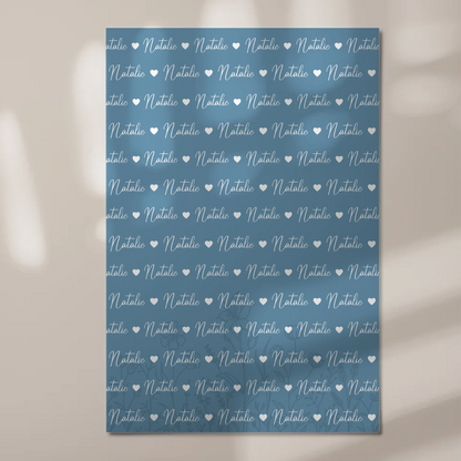 Personalisiertes Kinder Fotoboard Fotoboard mit Namen Magnet Wandbild Pastellblau 1