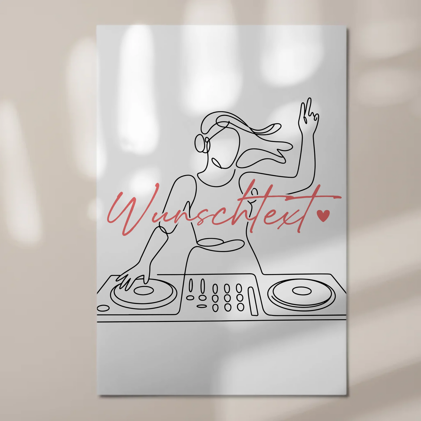 Lineart Fotoboard Magnet Wandbild DJing Geschenk Tochter & Schwester 1
