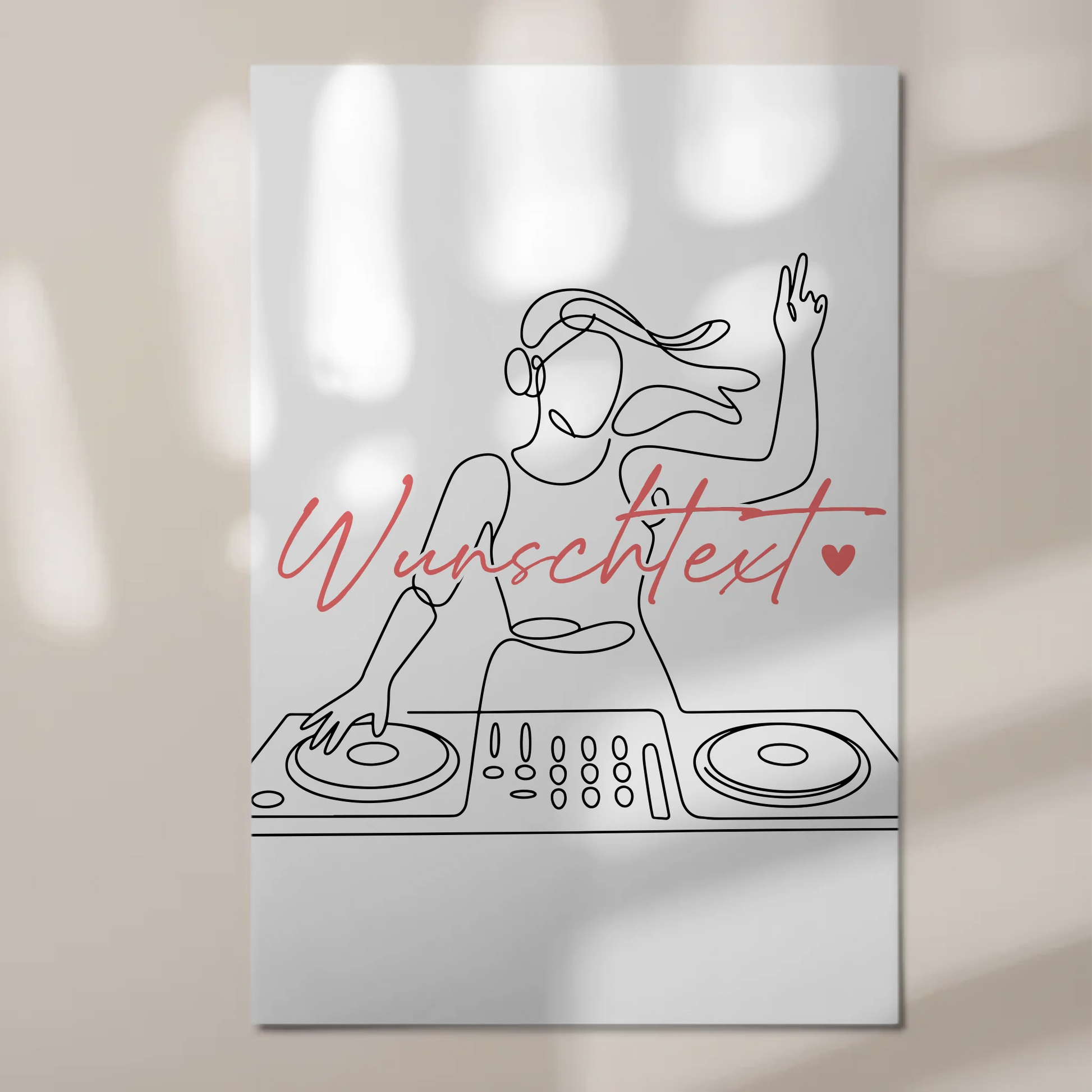 Lineart Fotoboard Magnet Wandbild DJing Geschenk Tochter & Schwester 1