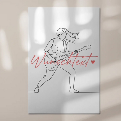 Lineart Fotoboard Magnetisch Personalisiert E-Gitarre Geschenk Tochter & Schwester 1