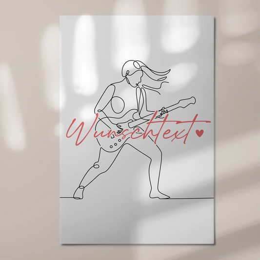 Lineart Fotoboard Magnetisch Personalisiert E-Gitarre Geschenk Tochter & Schwester 1