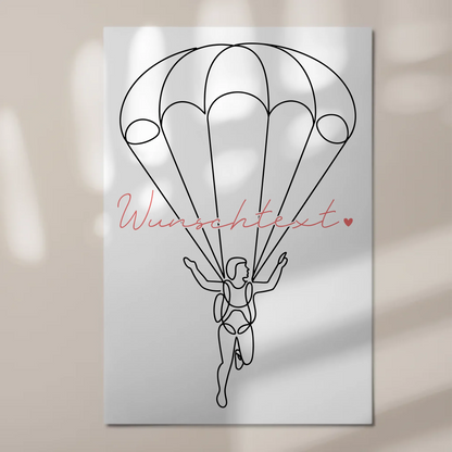 Lineart Fotoboard Magnetisch Personalisiert Fallschirmspringen Geschenk Tochter & Schwester 1