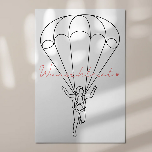 Lineart Fotoboard Magnetisch Personalisiert Fallschirmspringen Geschenk Tochter & Schwester 1