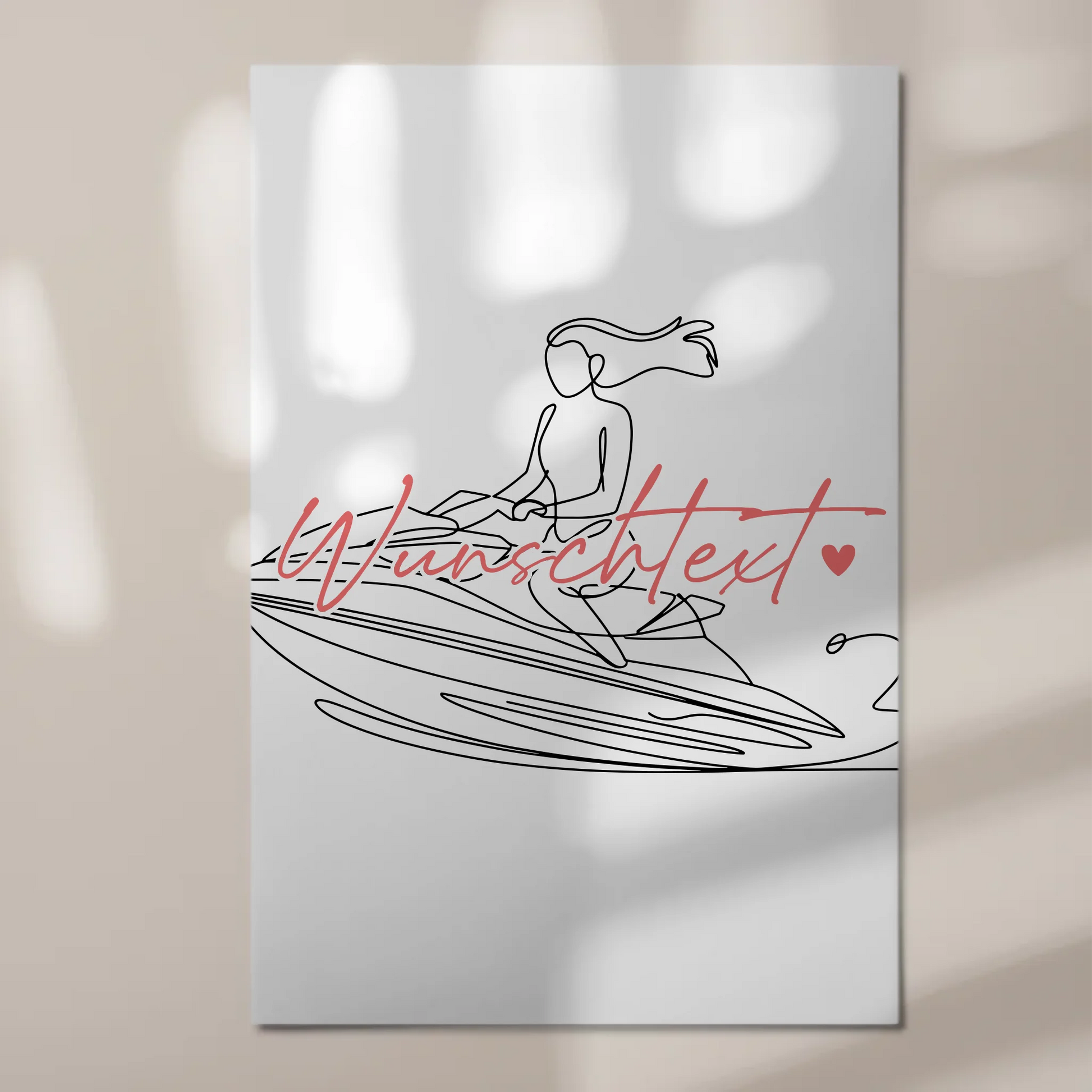 Lineart Fotoboard Magnetisch Personalisiert Jetskifahren Geschenk Tochter & Schwester 1