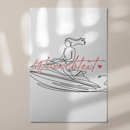 Lineart Fotoboard Magnetisch Personalisiert Jetskifahren Geschenk Tochter & Schwester 1
