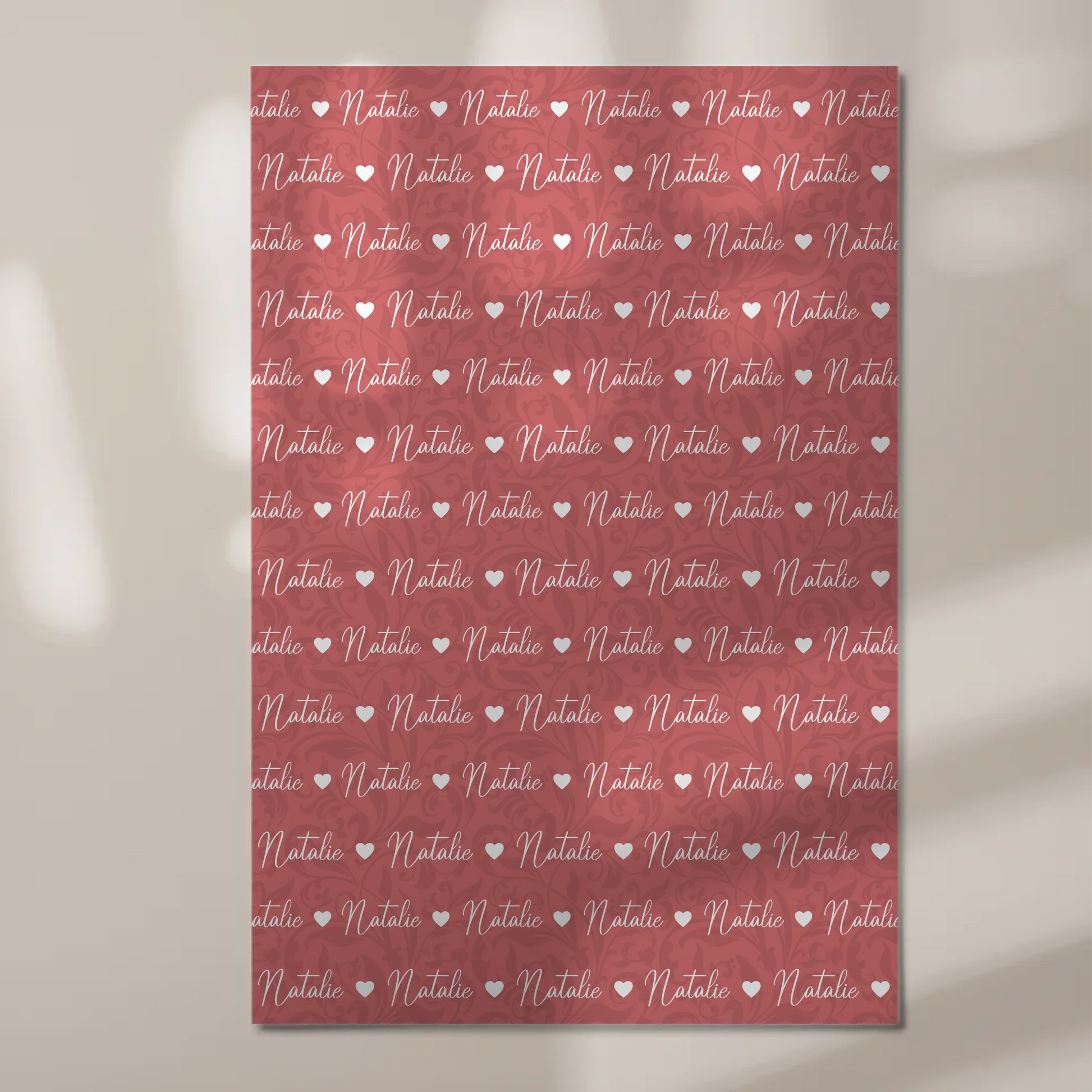 Personalisiertes Fotoboard Magnet Poster Mit Namen Altrosa 1