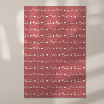 Personalisiertes Fotoboard Magnet Poster Mit Namen Altrosa 1