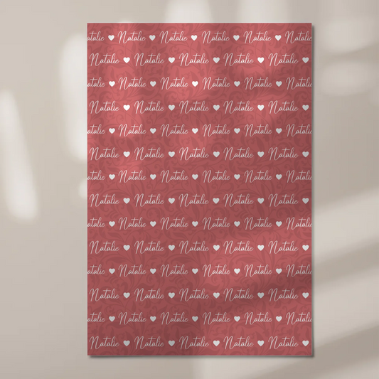 Personalisiertes Fotoboard Magnet Poster Mit Namen Altrosa 1