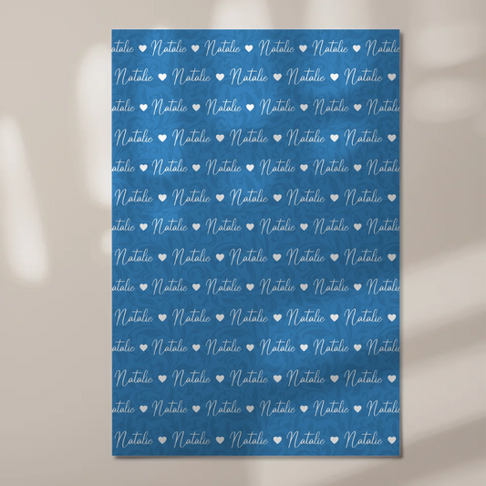 Fotoboard mit Namen Kinder Fotoboard Magnet Wandbild Lichtblau 1