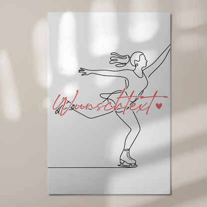 Personalisiertes Fotoboard Magnetisch Lineart Eislaufen Geschenk Tochter & Schwester 1