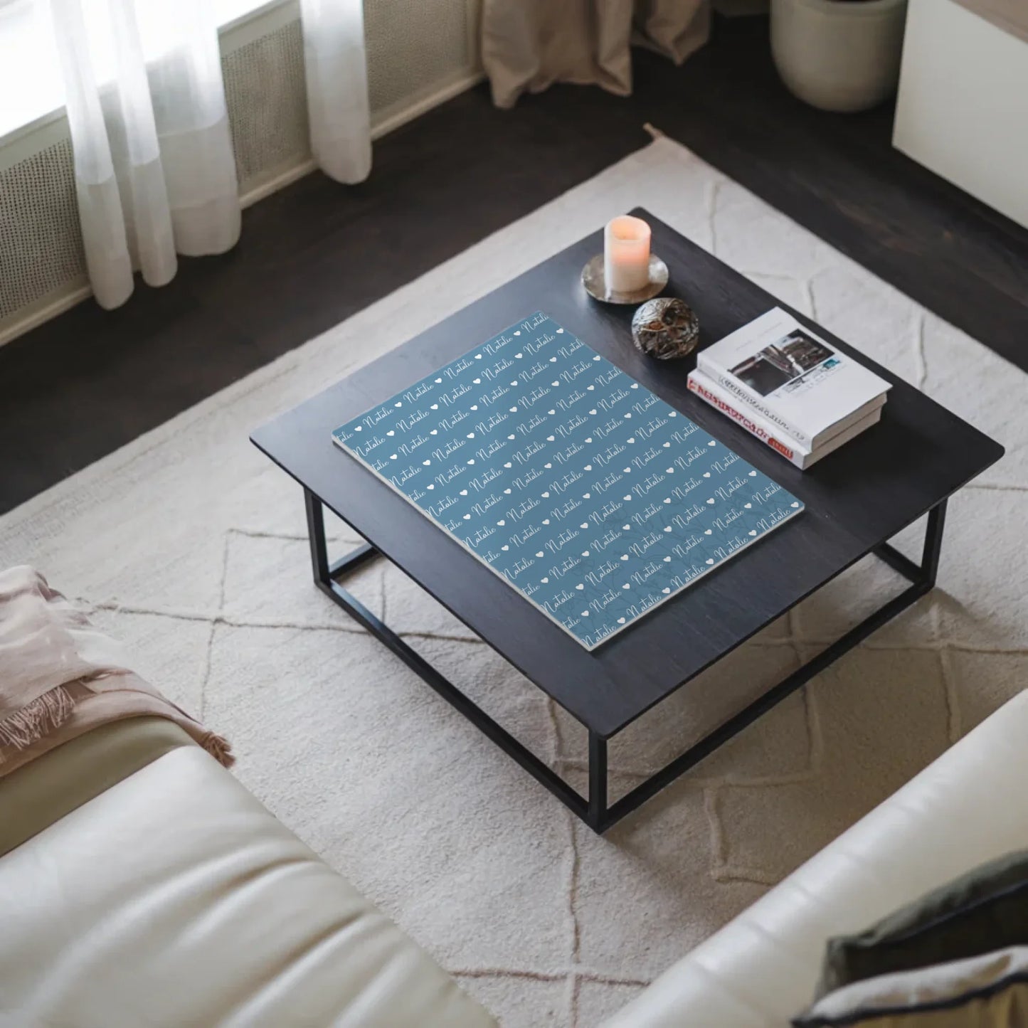 Personalisiertes Kinder Fotoboard Fotoboard mit Namen Magnet Wandbild Pastellblau 3