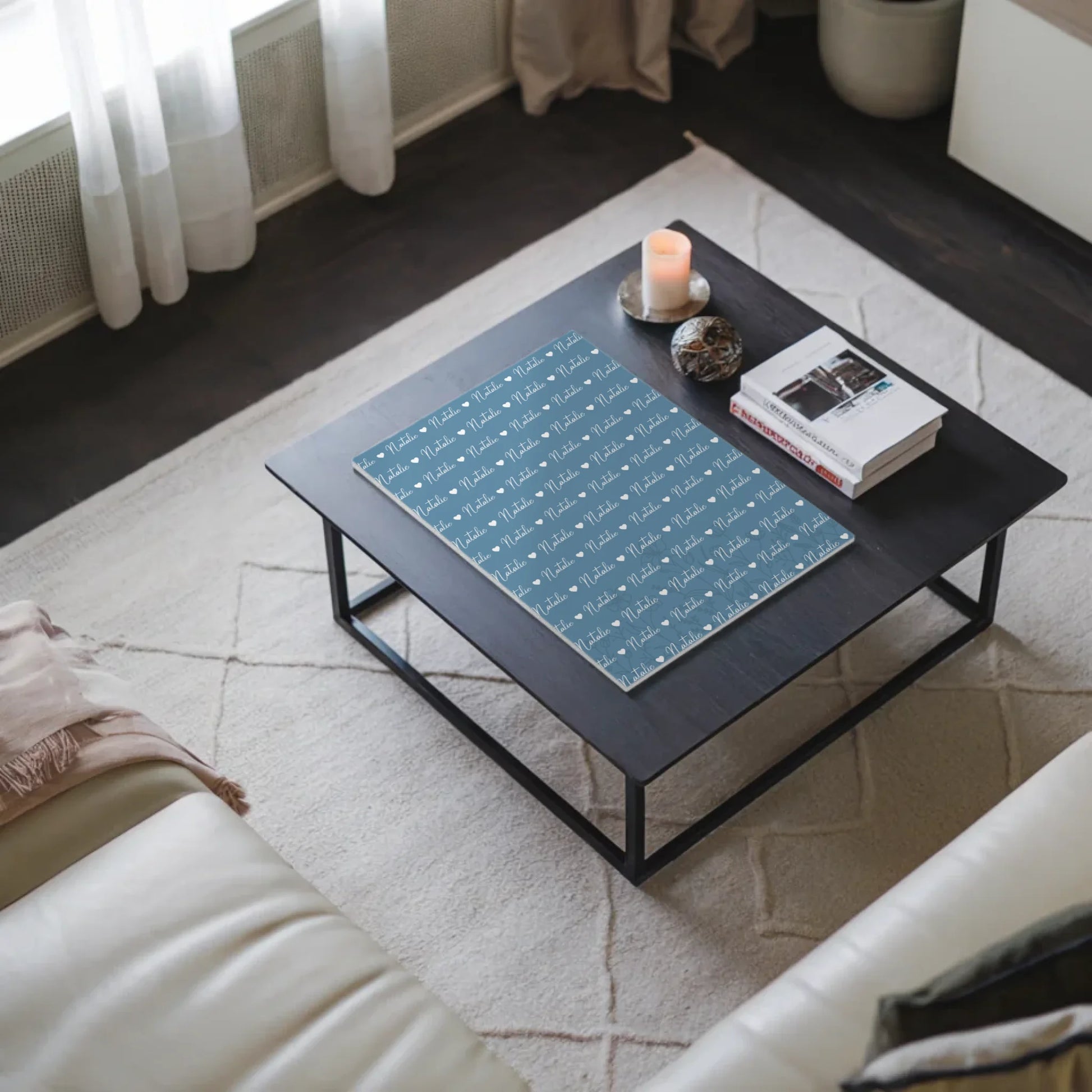 Personalisiertes Kinder Fotoboard Fotoboard mit Namen Magnet Wandbild Pastellblau 3