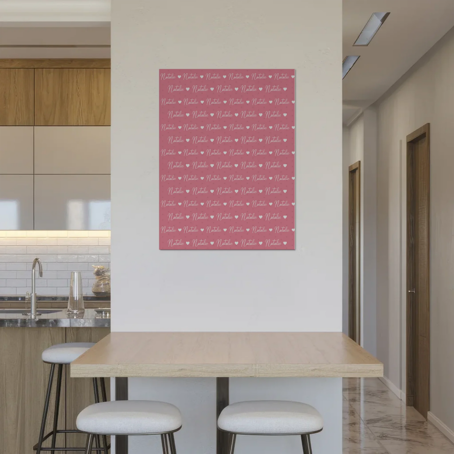 Fotoboard mit Namen Kinder Fotoboard Magnet Wandbild Hellrosa 8