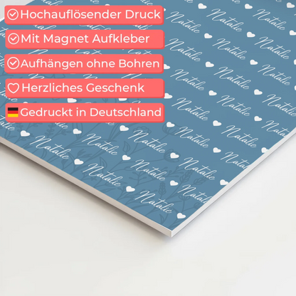 Personalisiertes Kinder Fotoboard Fotoboard mit Namen Magnet Wandbild Pastellblau 4