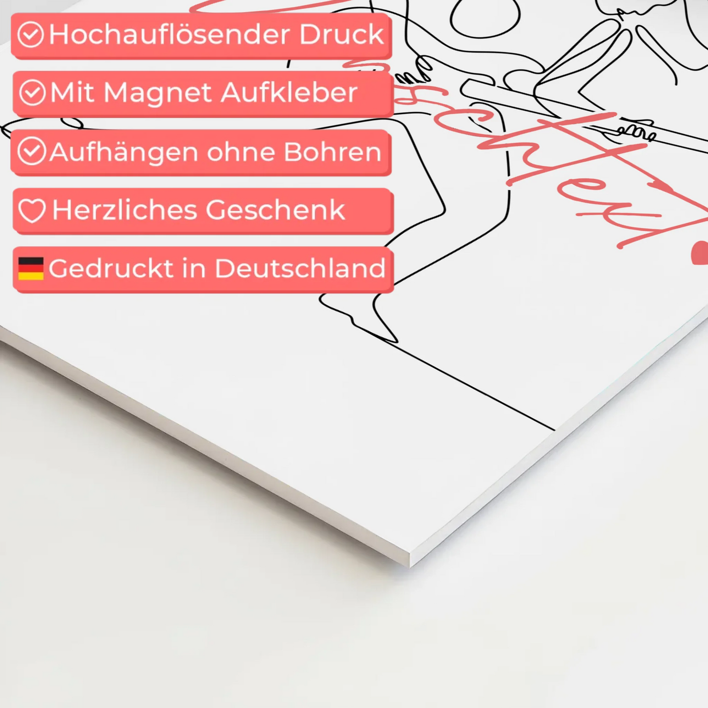 Lineart Fotoboard Magnetisch Personalisiert E-Gitarre Geschenk Tochter & Schwester 4