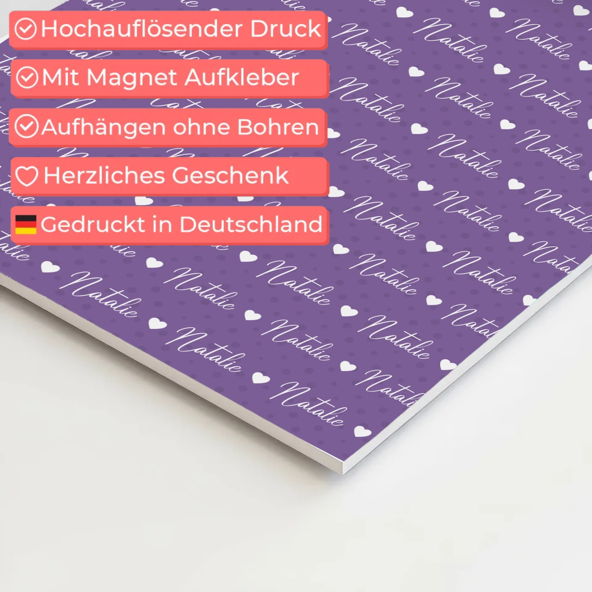 Kinder Fotoboard mit Namen Fotoboard Magnet Wandbild Blaulila 4