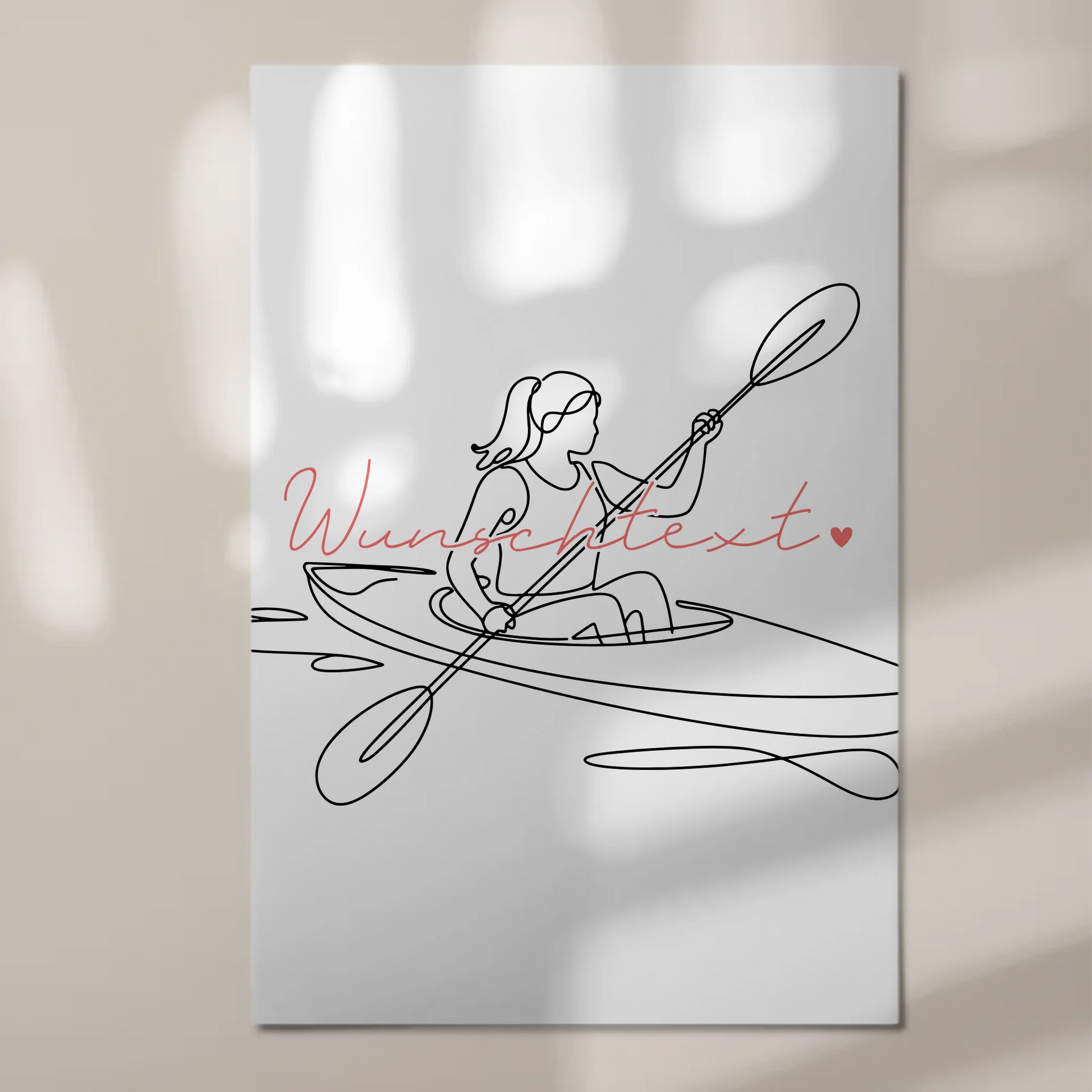 Lineart Fotoboard Magnet Wandbild Kajakfahren Geschenk Tochter & Schwester 1