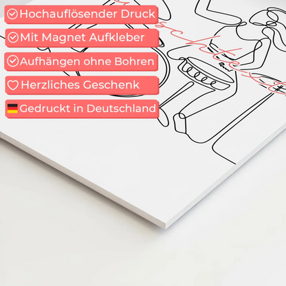 Personalisiertes Fotoboard Magnetisch Lineart Drummer Geschenk Tochter & Schwester 4