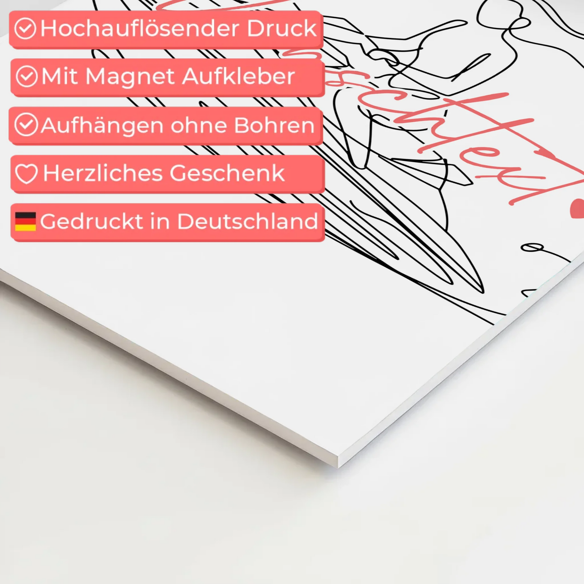 Lineart Fotoboard Magnetisch Personalisiert Jetskifahren Geschenk Tochter & Schwester 4