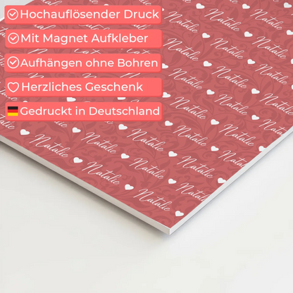 Personalisiertes Fotoboard Magnet Poster Mit Namen Altrosa 4