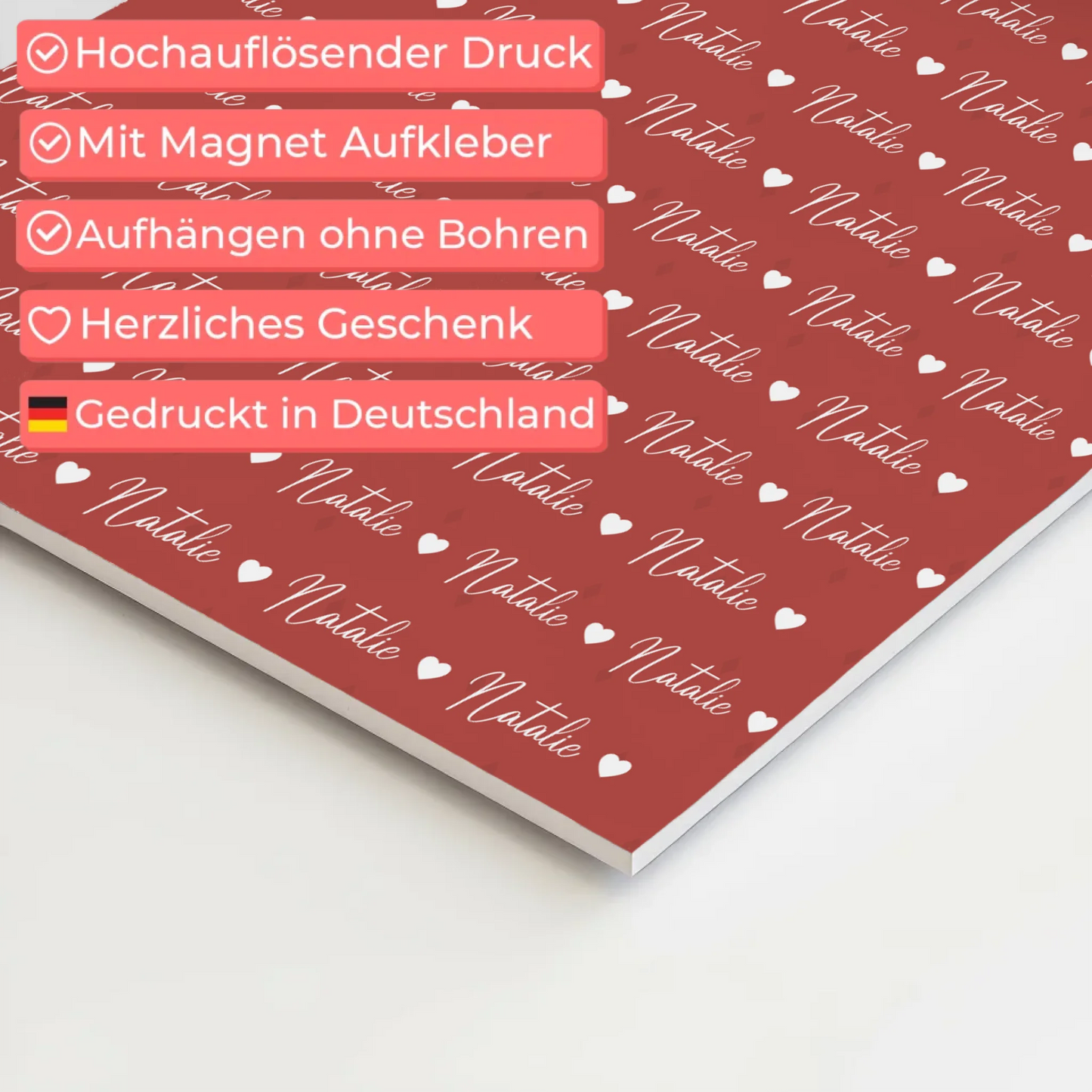 Kinder Fotoboard Mit Namen Magnet Wandbild Perlrosa 10