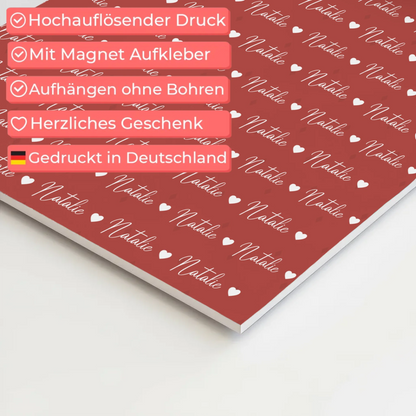 Kinder Fotoboard Mit Namen Magnet Wandbild Perlrosa 10