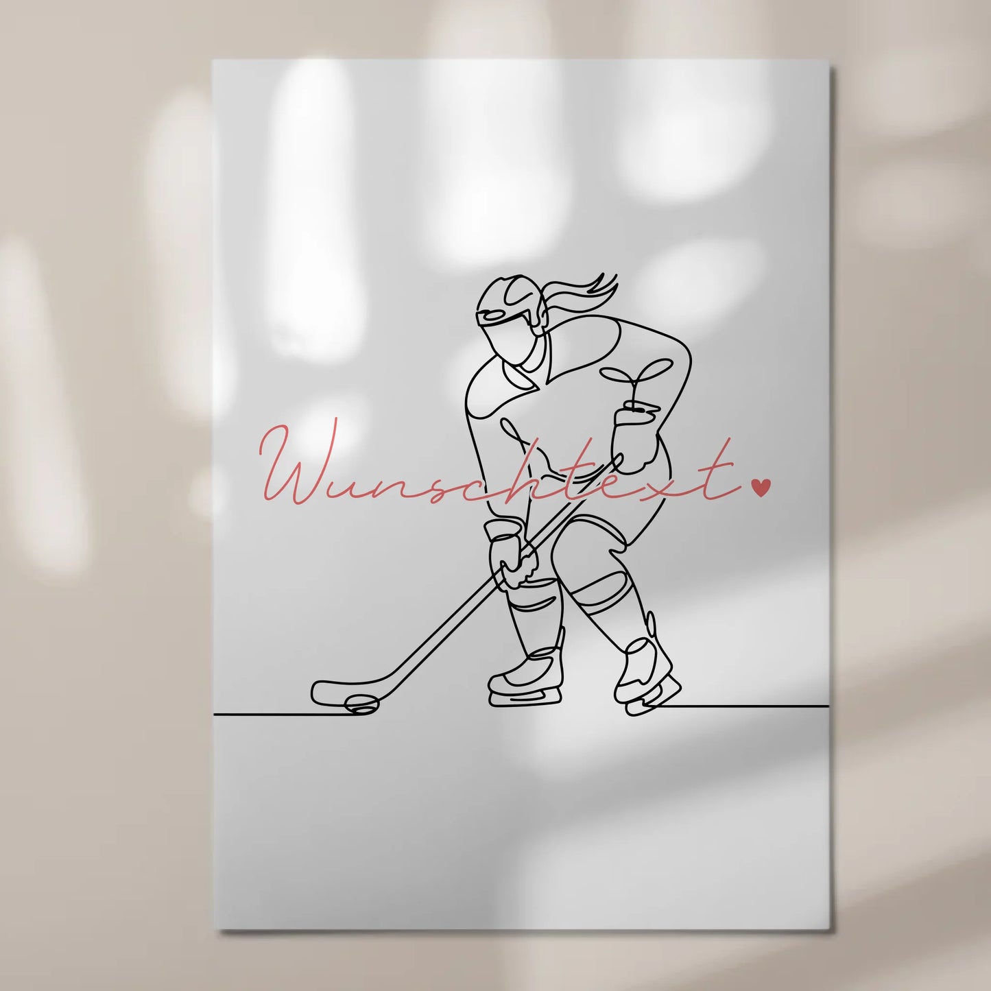 Lineart Fotoboard Magnet Wandbild Eishockey Geschenk Tochter & Schwester 7