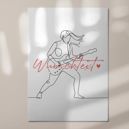 Lineart Fotoboard Magnetisch Personalisiert E-Gitarre Geschenk Tochter & Schwester 7