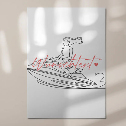 Lineart Fotoboard Magnetisch Personalisiert Jetskifahren Geschenk Tochter & Schwester 7