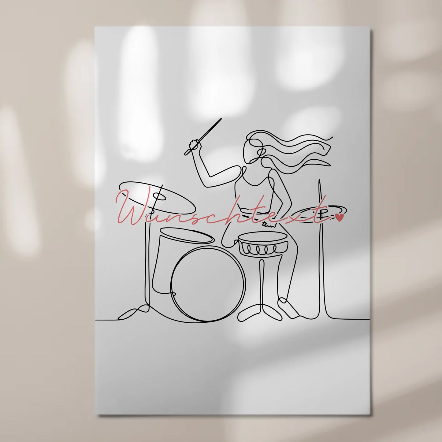 Personalisiertes Fotoboard Magnetisch Lineart Drummer Geschenk Tochter & Schwester 7