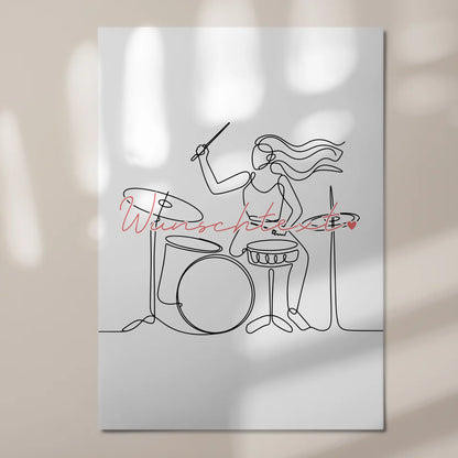 Personalisiertes Fotoboard Magnetisch Lineart Drummer Geschenk Tochter & Schwester 7