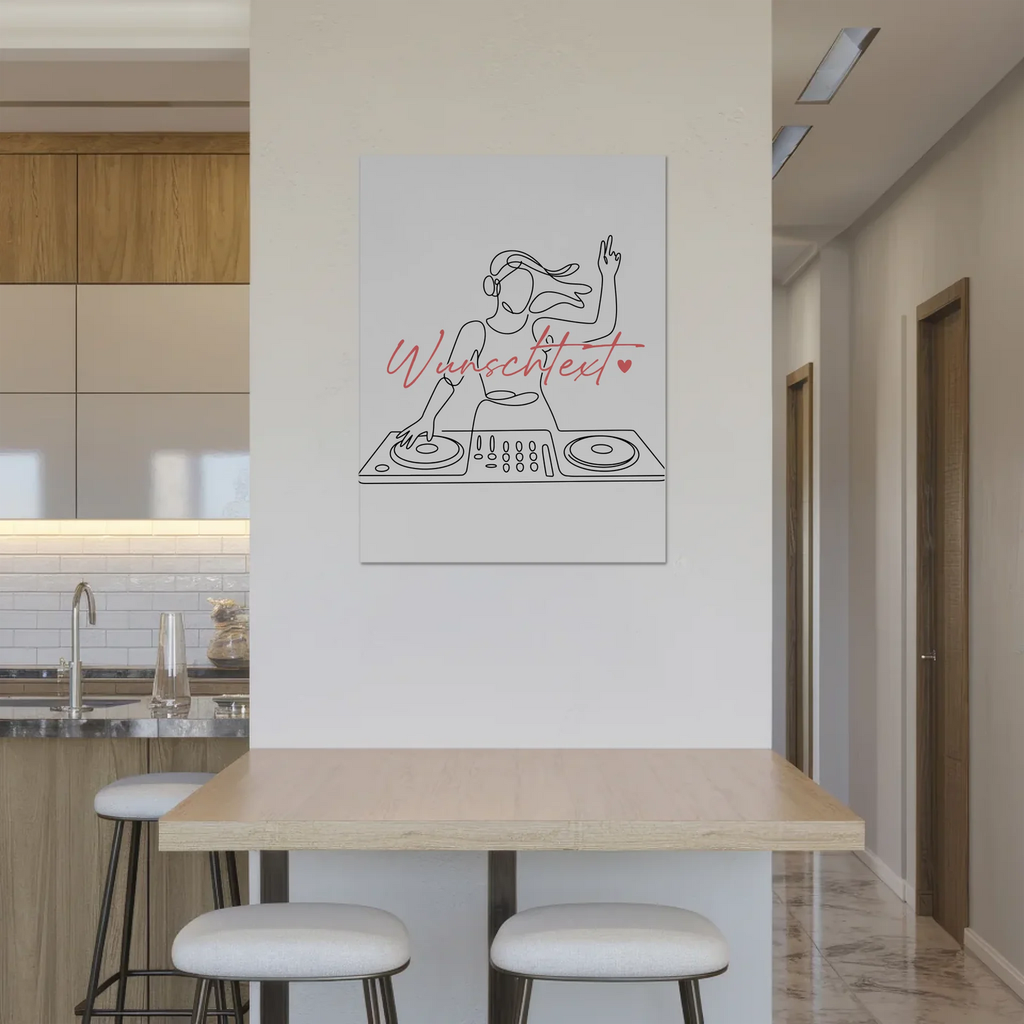 Lineart Fotoboard Magnet Wandbild DJing Geschenk Tochter & Schwester 8