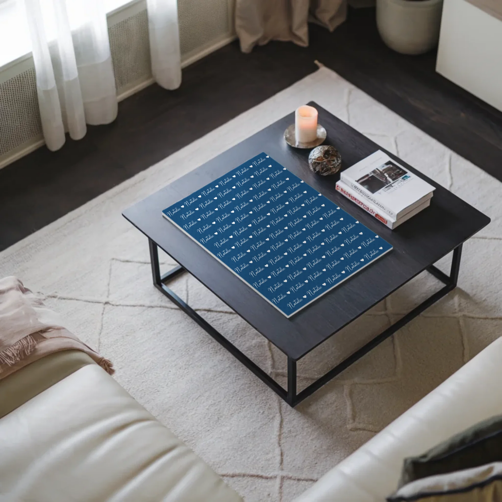 Personalisiertes Fotoboard mit Namen Kinder Fotoboard Magnet Wandbild Capriblau 9