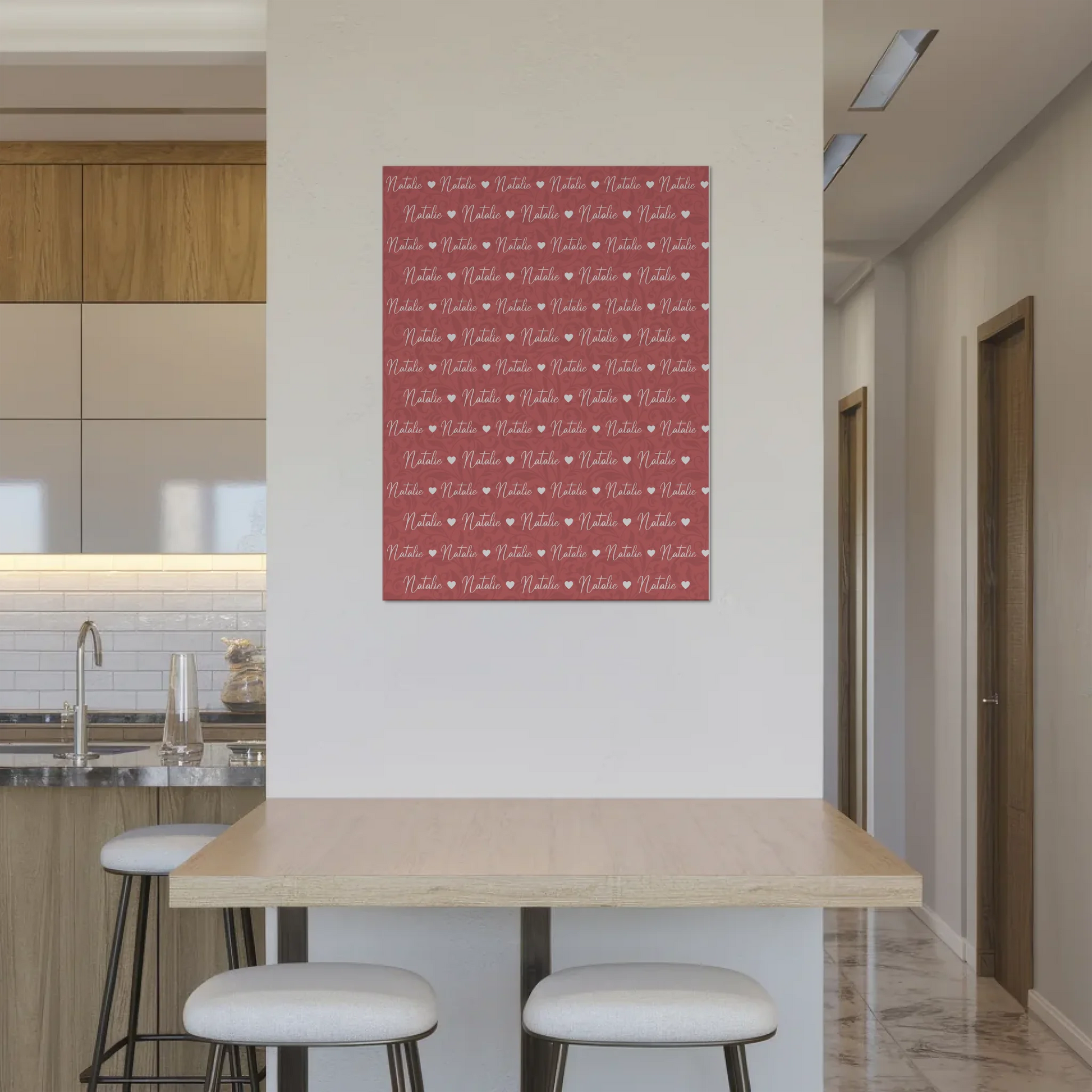 Personalisiertes Fotoboard Magnet Poster Mit Namen Altrosa 8