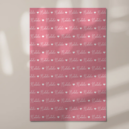 Fotoboard mit Namen Kinder Fotoboard Magnet Wandbild Hellrosa