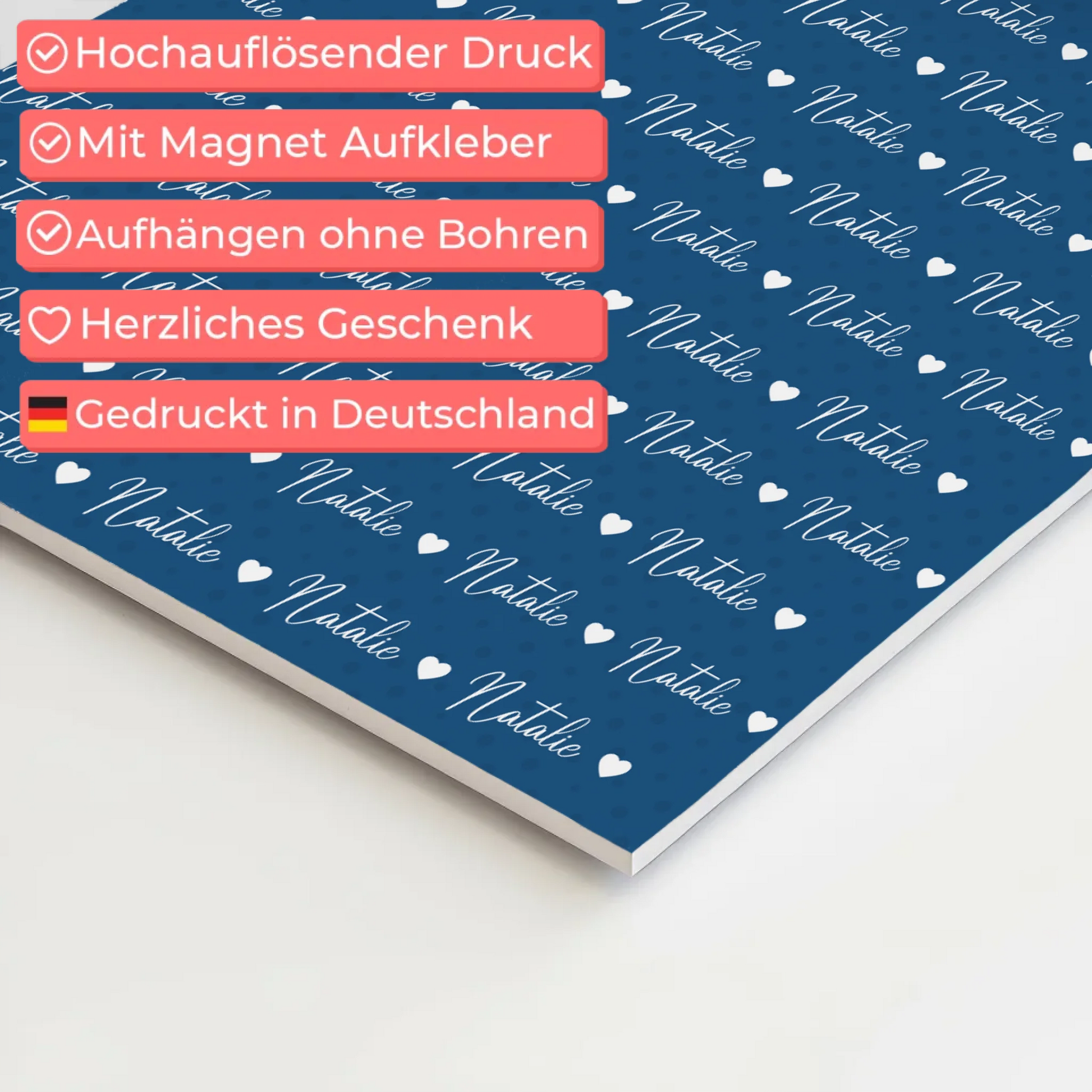 Personalisiertes Fotoboard mit Namen Kinder Fotoboard Magnet Wandbild Capriblau 10
