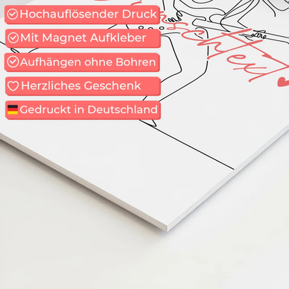 Lineart Fotoboard Magnetisch Personalisiert E-Gitarre Geschenk Tochter & Schwester 10
