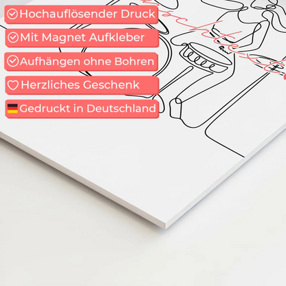 Personalisiertes Fotoboard Magnetisch Lineart Drummer Geschenk Tochter & Schwester 10