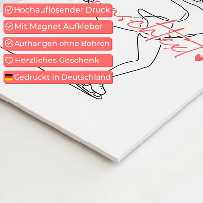 Personalisiertes Fotoboard Magnetisch Lineart Eislaufen Geschenk Tochter & Schwester 10
