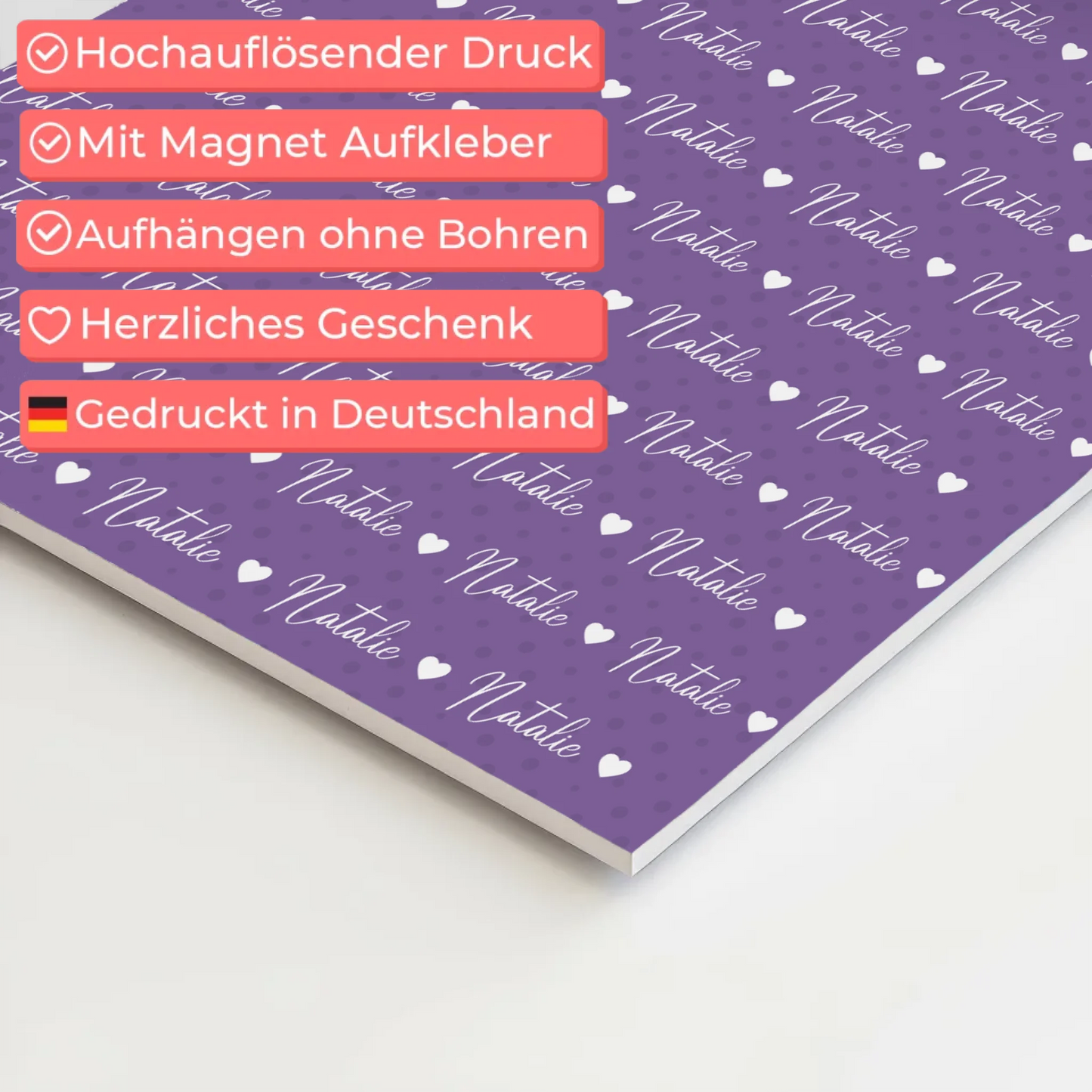 Kinder Fotoboard mit Namen Fotoboard Magnet Wandbild Blaulila 10