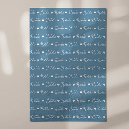 Personalisiertes Kinder Fotoboard Fotoboard mit Namen Magnet Wandbild Pastellblau