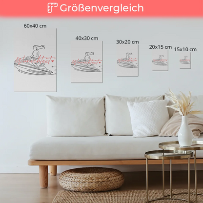 Lineart Fotoboard Magnetisch Personalisiert Jetskifahren Geschenk Tochter & Schwester