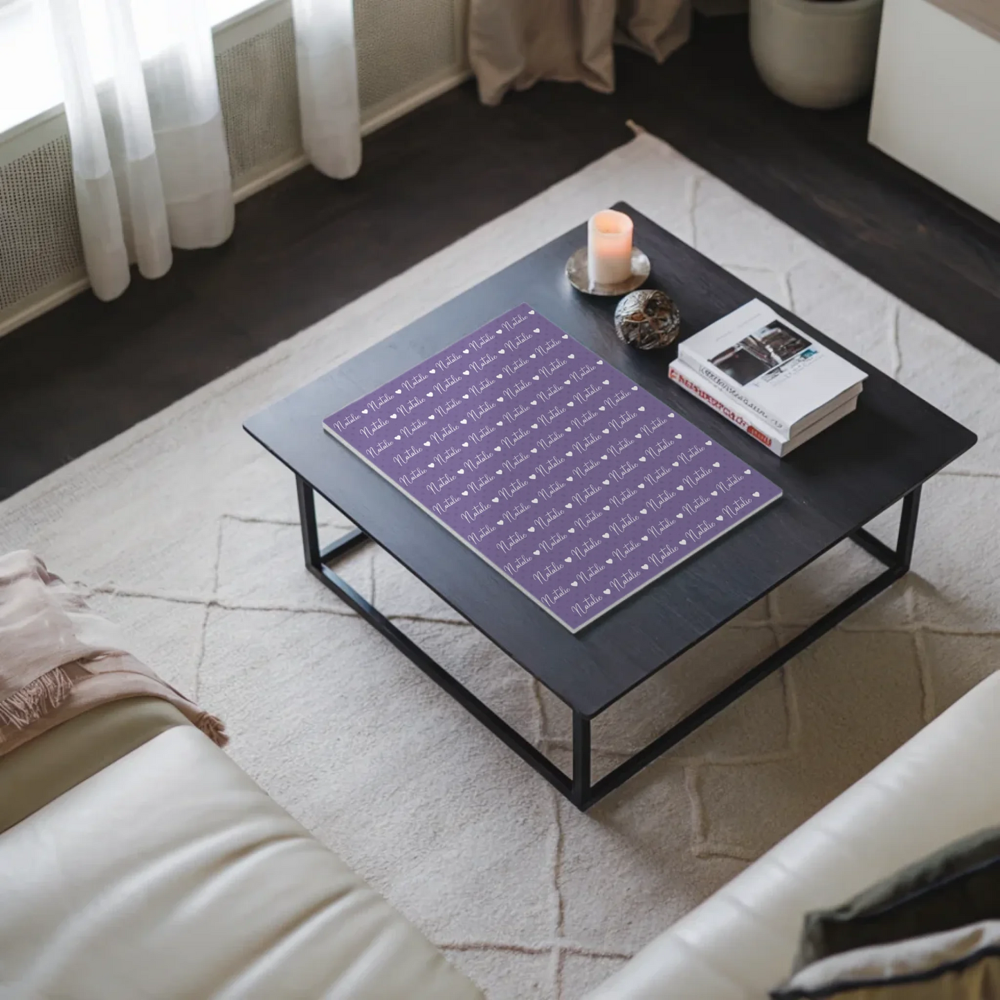 Baby Fotoboard mit Name Fotoboard Magnet Wandbild Perlviolett