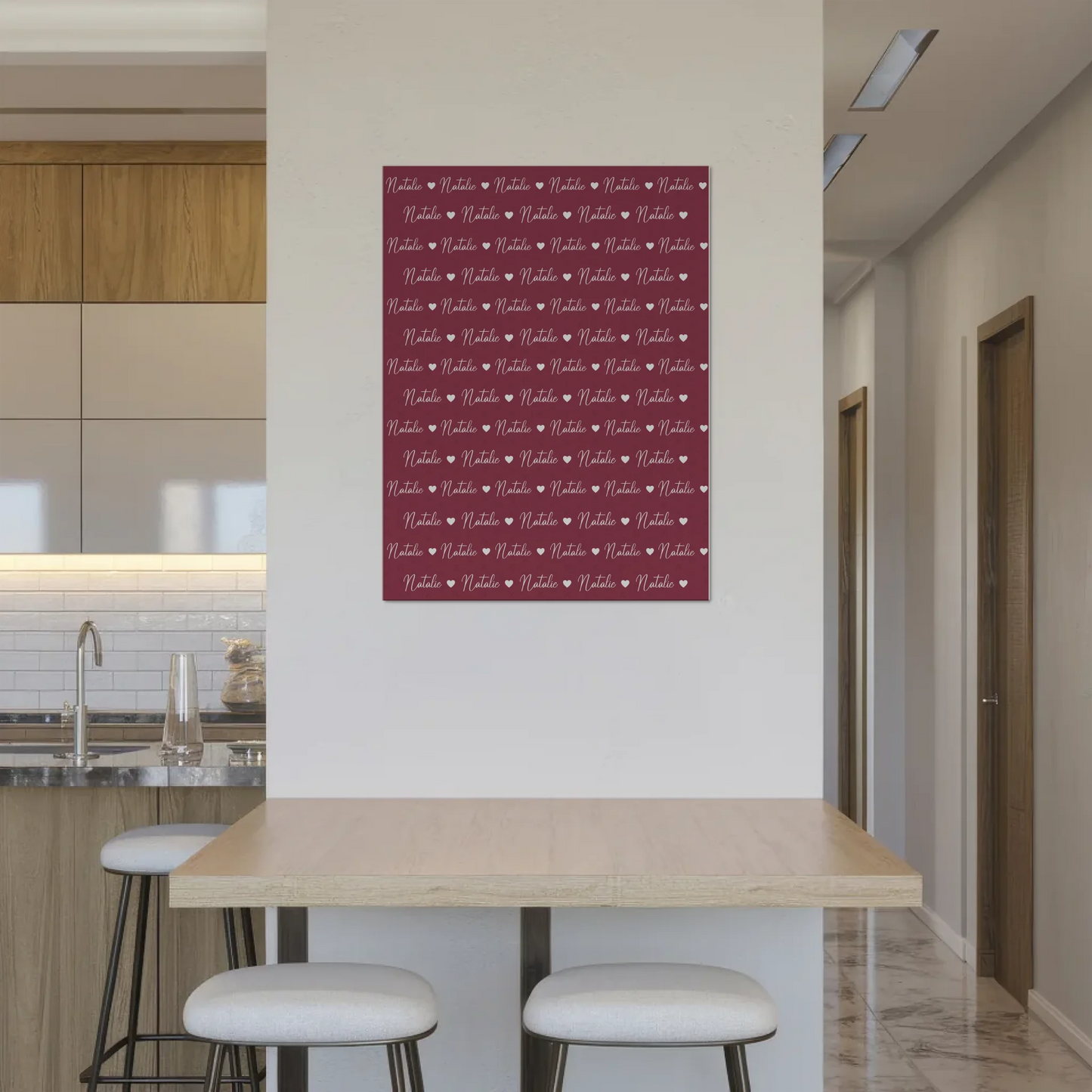 Personalisiertes Kinder Fotoboard Fotoboard mit Namen Magnet Wandbild Rotviolett